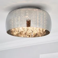 Dunelm Seychelles Smoked Flush Ceiling Fitting