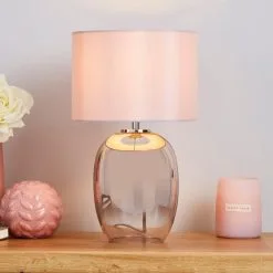 Dunelm Seychelles Mini Blush Pink Table Lamp
