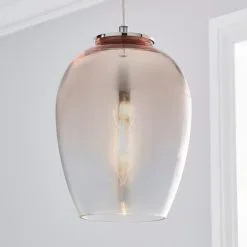 Dunelm Seychelles Blush Pink Pendant Ceiling Fitting