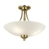 Vogue Lighting Vogue Welles 3 Light Flush Ceiling Fitting Brass