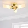 Dunelm Porto Bathroom 3 Light Ceiling Fitting Brass -Dunelm Lights Sales 30713572