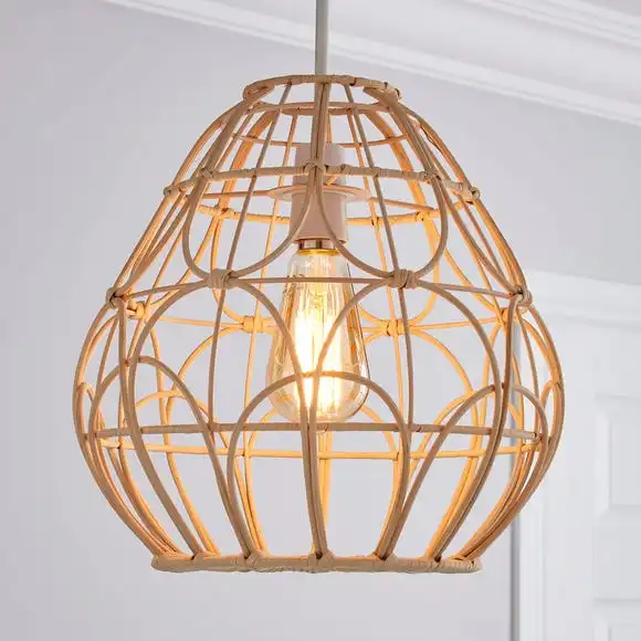 Dunelm Decorative Cane Easy Fit Pendant Natural 1 Dunelm Decorative Cane Easy Fit Pendant Natural