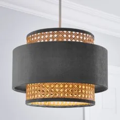 Dunelm Nova Velvet And Cane Shade 30cm