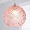 Dunelm Elodie Faceted Glass Easy Fit Pendant Blush Lustre -Dunelm Lights Sales 30713819