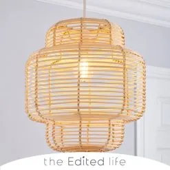 The Edited Life Wicker Tiered Easy Fit Pendant Natural