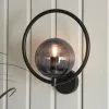 Dunelm Fort Halo Black Smoked Glass Outdoor Wall Light -Dunelm Lights Sales 30730434