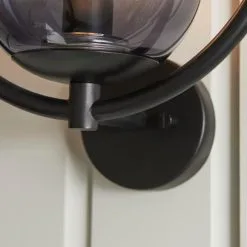 Dunelm Fort Halo Black Smoked Glass Outdoor Wall Light -Dunelm Lights Sales 30730434 alt05