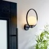 Dunelm Fort Halo Black Opal Glass Outdoor Wall Light -Dunelm Lights Sales 30730436