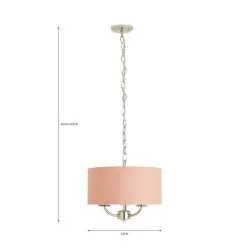 Dunelm Preston Nickel Blush Pink 3 Light Pendant Fitting -Dunelm Lights Sales 30730500 alt07