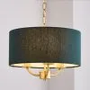 Dunelm Preston Gold Green 3 Light Pendant Fitting -Dunelm Lights Sales 30730502