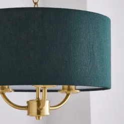 Dunelm Preston Gold Green 3 Light Pendant Fitting -Dunelm Lights Sales 30730502 alt02