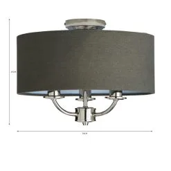Dunelm Preston Nickel Charcoal Flush Ceiling Fitting -Dunelm Lights Sales 30730505 alt07