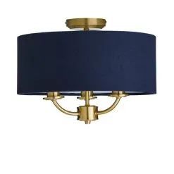 Dunelm Preston Gold And Navy Flush Ceiling Fitting -Dunelm Lights Sales 30730507 alt05