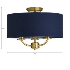 Dunelm Preston Gold And Navy Flush Ceiling Fitting -Dunelm Lights Sales 30730507 alt07