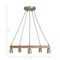 Dunelm Shelley Rope 5 Light Ceiling Fitting -Dunelm Lights Sales 30730532 alt07