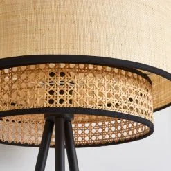 Dunelm Malika Cane 2 Tier Tripod Floor Lamp -Dunelm Lights Sales 30730580 alt02