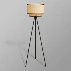 Dunelm Malika Cane 2 Tier Tripod Floor Lamp -Dunelm Lights Sales 30730580 alt04