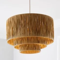 Dunelm Ruolan Raffia 3 Tier Pendant Shade Shade