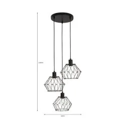 Dunelm Frances 3 Light Gunmetal Cluster Ceiling Fitting -Dunelm Lights Sales 30731122 alt07