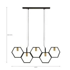 Dunelm Hexa 5 Light Ceiling Fitting -Dunelm Lights Sales 30731128 alt07