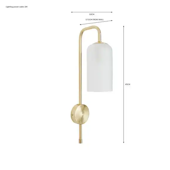 Dunelm Palazzo Gold Effect Easy Fit Plug In Wall Light 6 Dunelm Palazzo Gold Effect Easy Fit Plug In Wall Light - Image 6