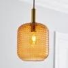 Dunelm Amber Retro 1 Light Pendant Ceiling Fitting -Dunelm Lights Sales 30731216