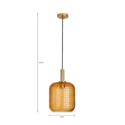 Dunelm Amber Retro 1 Light Pendant Ceiling Fitting -Dunelm Lights Sales 30731216 alt07