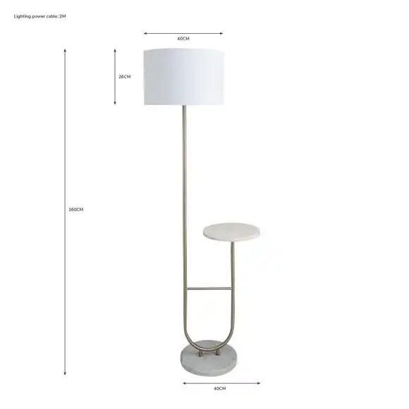 Dunelm Carrara Marble Base Floor Lamp With Table 6 Dunelm Carrara Marble Base Floor Lamp With Table - Image 6