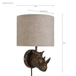 Dunelm Rob The Rhino Easy Fit Plug In Wall Light -Dunelm Lights Sales 30731231 alt07