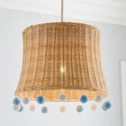 Dunelm Fiesta Rattan Pom Pom Easy Fit Pendant Shade