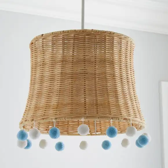 Dunelm Fiesta Rattan Pom Pom Easy Fit Pendant Shade 2 Dunelm Fiesta Rattan Pom Pom Easy Fit Pendant Shade - Image 2