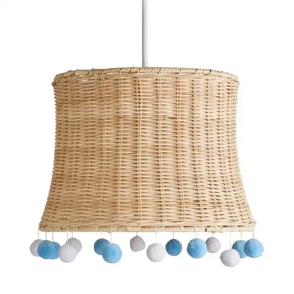 Dunelm Fiesta Rattan Pom Pom Easy Fit Pendant Shade 4 Dunelm Fiesta Rattan Pom Pom Easy Fit Pendant Shade - Image 4