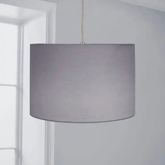 Dunelm Luna Drum Lamp Shade 20cm Dove Grey 1 Dunelm Luna Drum Lamp Shade 20cm Dove Grey