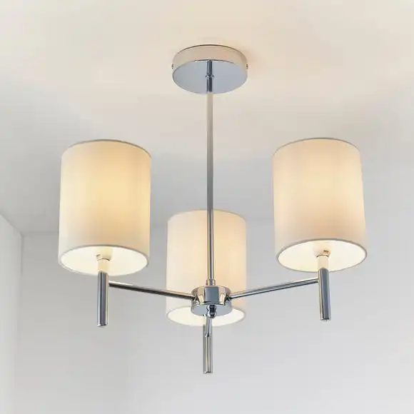Vogue Lighting Vogue Dewey Chrome 3 Light Flush Ceiling Fitting 1 Vogue Lighting Vogue Dewey Chrome 3 Light Flush Ceiling Fitting
