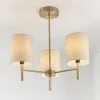Vogue Lighting Vogue Dewey Antique Brass 3 Light Flush Ceiling Fitting -Dunelm Lights Sales 30743006