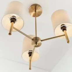 Vogue Lighting Vogue Dewey Antique Brass 3 Light Flush Ceiling Fitting -Dunelm Lights Sales 30743006 alt03