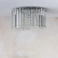 Vogue Lighting Vogue Crystal Blessing 4 Light Flush Ceiling Fitting -Dunelm Lights Sales 30743026 alt01