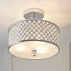 Vogue Lighting Vogue Crystal Hudson 3 Light Flush Ceiling Fitting -Dunelm Lights Sales 30743040