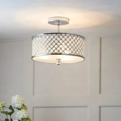 Vogue Lighting Vogue Crystal Hudson 3 Light Flush Ceiling Fitting -Dunelm Lights Sales 30743040 alt02