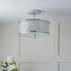 Vogue Lighting Vogue Crystal Hudson 3 Light Flush Ceiling Fitting -Dunelm Lights Sales 30743040 alt03