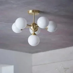 Vogue Lighting Vogue Elberton 6 Light 43cm Flush Chandelier -Dunelm Lights Sales 30743062 alt03