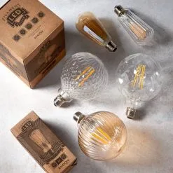 Vogue Lighting Vogue 4 Watt ES LED Ribbed Globe Bulb -Dunelm Lights Sales 30743099 alt02