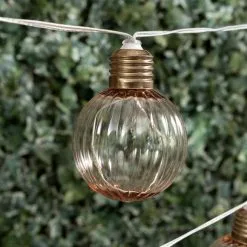 Dunelm 10 LED Solar Bulb Pink Festoon Outdoor String Lights -Dunelm Lights Sales 30746285 alt02