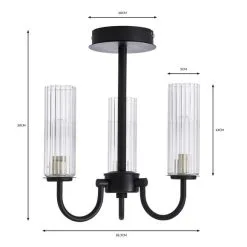 Dorma Henstone 3 Light Bathroom Ceiling Fitting -Dunelm Lights Sales 30752921 alt07