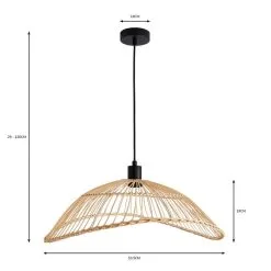 Elements Jaula Rattan 1 Light Ceiling Fitting -Dunelm Lights Sales 30752929 alt07