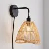 Elements Jaula Rattan Easy Fit Plug In Wall Light -Dunelm Lights Sales 30752930
