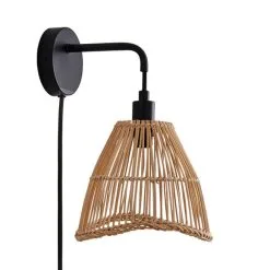 Elements Jaula Rattan Easy Fit Plug In Wall Light -Dunelm Lights Sales 30752930 alt05