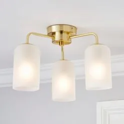 Dunelm Palazzo Gold 3 Light Semi Flush Fitting