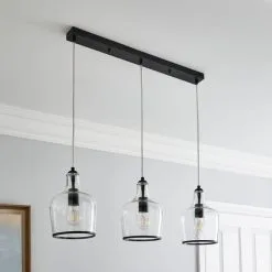 Dunelm Lenny 3 Light Black Diner Ceiling Fitting -Dunelm Lights Sales 30753379 alt01