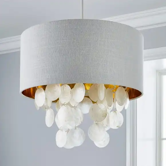 Dunelm Gemini Capiz Easy Fit Pendant 2 Dunelm Gemini Capiz Easy Fit Pendant - Image 2